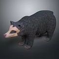 3D Rendered Badger Like Animal With Dark Gray Fur Light Face And Pink Nose Details