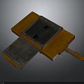 Vintage Wooden Frame Equipment With Open Metal Panel And Handle Structure Design