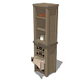 Classic Wooden Decorative Cabinet With Upper Shelves And Lower Drawers Design