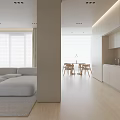 Modern Minimalist Apartment Bedroom Interior With Light Tones