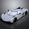Futuristic White Sports Car With Sleek Design Black Spoiler And Shiny Surface
