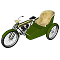 Vintage Green Tricycle with Wooden Seat and Classic Design Details