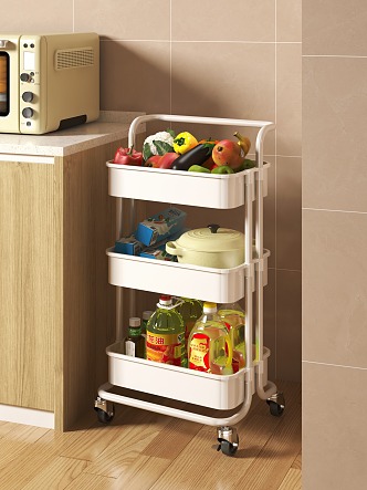 Trolley Storage Rack Snacks Trolley Storage Rack Kitchen Storage Rack 3d model