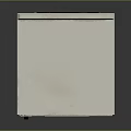 White Double Door Refrigerator Freezer With Cartoon Stickers And Worn Surface