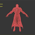 Male Warrior In Detailed Metal Armor With Cloak Standing On Gray Background