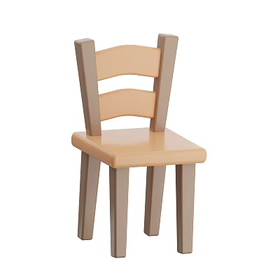 Modern Chair Stool Wooden Chair Cartoon Chair Cartoon Stool Cartoon Wooden Chair Cartoon Furniture 3d model