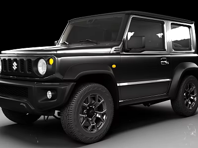 Black Suzuki Compact SUV With Retro Design And Off Road Style Features 3d model