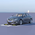 Dark Gray Opel Sedan Parked In Designated Area With Opel Text On Ground