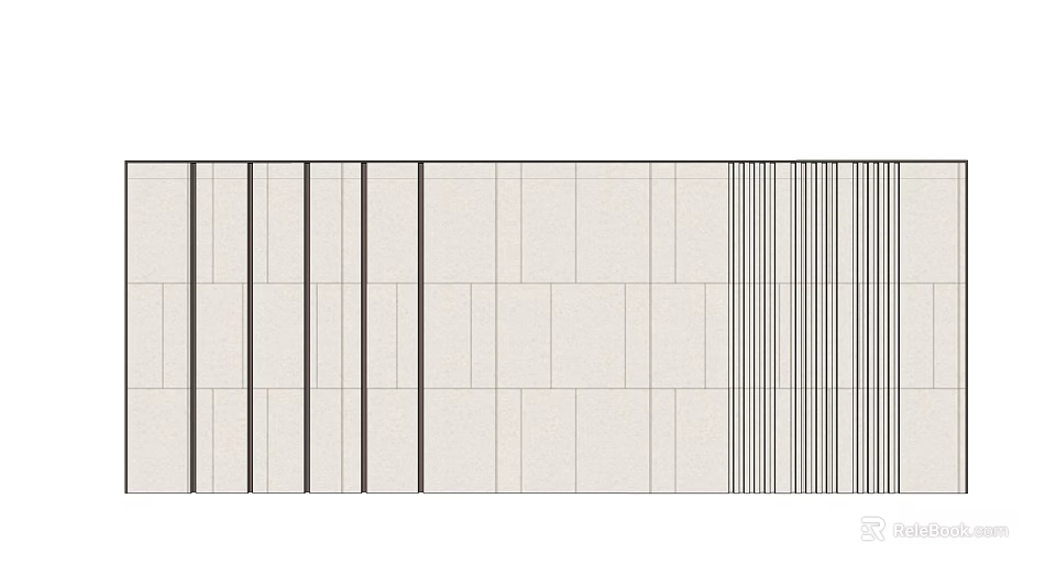 Modern Minimalist Feature Wall Design With Vertical Stone Panels And Geometric Layout 3d model