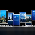 WTC International Business Cooperation Billboards Promoting Innovation Driven Development with Cityscape