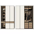 Modern Wardrobe Interior Design With Open Shelves Hanging Clothes Drawers And Decorative Items