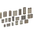 3D Model of Modern Residential Buildings with Various Designs and Grouped Layout