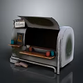 Vintage Mailbox Station With Hello Sign Small Blackboard Wooden Shelf And Cups
