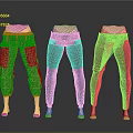 Three Stylish Women's Pants With Different Designs And Color Accents