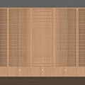 Modern Wooden Slatted Room Divider With LED Lights For Interior Design 3d model