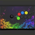 Illuminated RGB Gaming Fight Stick with Colorful Buttons and Joystick for PC Gamers