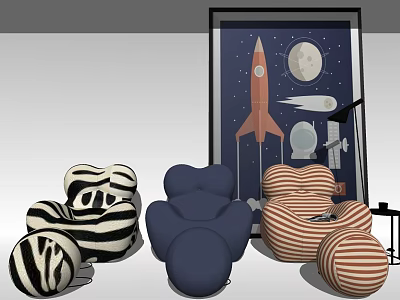 Modern Single Sofa Children's Sofa 3d model