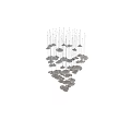 Elegant Modern Shell Shaped Chandelier With Multiple Hanging Lights And Crystal Accents