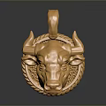 Golden Bull Head Pendant With Exquisite Craftsmanship And Intricate Horn Details
