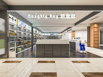 Doughty Boy Store Interior With Shelves Counter And Stuffed Toys 3d model