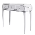 Modern White Dressing Table With Three Drawers And Slim Legs Interior Design 3d model