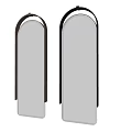 Modern Arched Wall Mirrors With Brown And Black Frames For Home Decor
