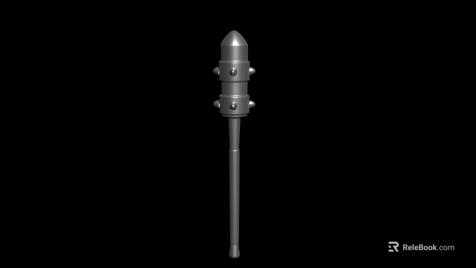 Durable Metal Hardware Tool With Rod Shaped Structure And Fixed Bolts Design 3d model 