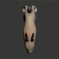 Cute Cartoon Rabbit 3D Model With Pink Fur Long Ears And White Details
