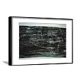 Framed Abstract Artwork With Dark Background And White Line Text Elements 3d model