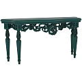 Ornate Classic Console Table Design With Carved Details And Decorative Marble Top
