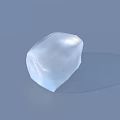 Transparent Ice Cube With Irregular Shape On Light Blue Background And Glossy Surface 3d model