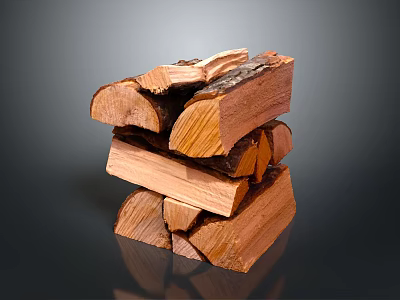 Rustic Neatly Stacked Wooden Logs With Natural Texture And Warm Brown Tones 3d model
