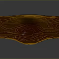 Natural Wooden Stone Decorative Slab With Wavy Edge And Brown Wood Grain Texture