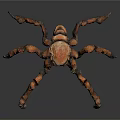Giant Spider Creature 3D Render With Detailed Mechanical Legs And Orange Brown Exoskeleton