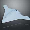 White Stealth Military Aircraft Model With Triangular Shape And Streamlined Design