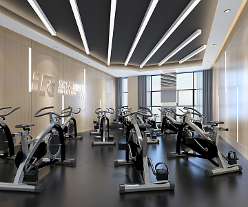 Modern Gym Spinning Room 3d model