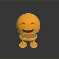 Cute Orange Smiling Emoji Decorative Toy With Spring Body And Small Feet