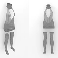 Stylish Striped Clothing Set Featuring Sleeveless Dress And Long Stockings