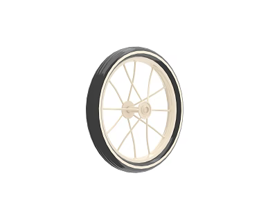 Classic Black Tire with Light Colored Spokes and Wheel Rim Design 3d model