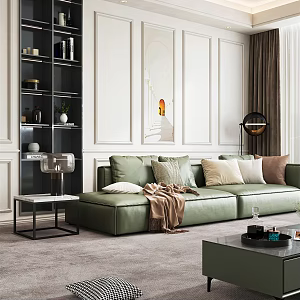 Modern Multiplayer Sofa Coffee Table Combination 3d model