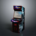 Classic Mortal Kombat Arcade Machine Design With Game Screen And Control Panel Buttons