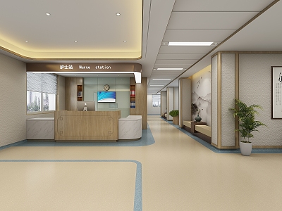 New Chinese Hospital Hall 3d model