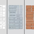 Modern switch socket panel combination 3d model