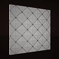 White Tufted Wall With Diamond Pattern And Button Accents For Modern Interior Decoration 3d model