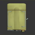 Yellow Vintage Computer Device With Knobs Buttons Tray Base And Small Image Panel