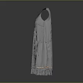 Stylish Gray Sleeveless Dress With Fringe Hem And Flowy Silhouette Design
