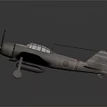 Vintage Gray Aircraft Model on Dark Background with Propeller Wings and Cockpit for Space Aviation