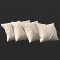 White Decorative Pillows Set of Four on Black Background for Home Decoration