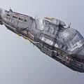 Sleek Futuristic Spaceship With Complex Metallic Structure And Detailed Components For Cosmic Travel