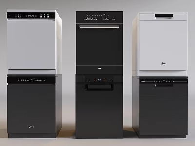 Modern Kitchen Appliances In White And Black With Different Styles For Home Use 3d model
